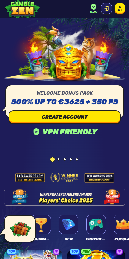 Gamblezen, cel mai mare procent de bonus și cel mai vechi brand din top